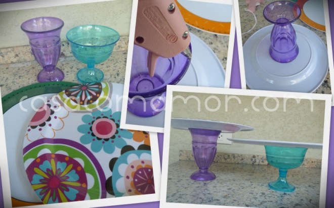 diy prato de bolo alto servir bandeja alta prato com pé how to serving tray high cake como fazer passo a passo tutorial